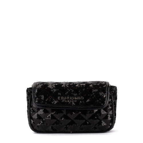 ERMANNO FIRENZE Дамска черна чанта с пайети Agnes Sequin