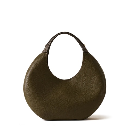 BORBONESE Дамска зелена чанта Full Moon Hobo Bag