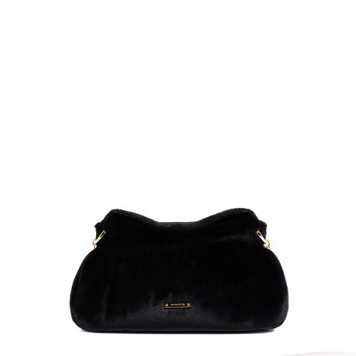Cromia Дамска черна мека чанта
