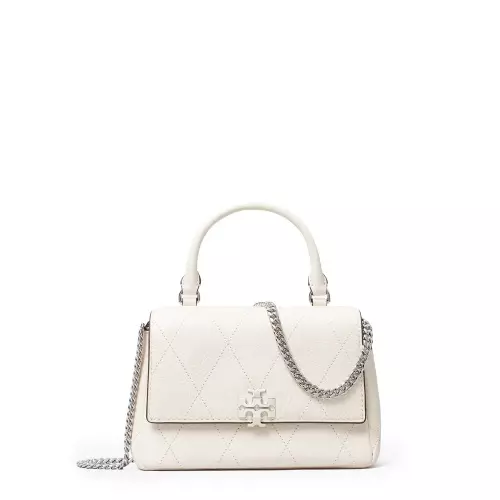 TORY BURCH Дамска бяла чанта Mini Charlie