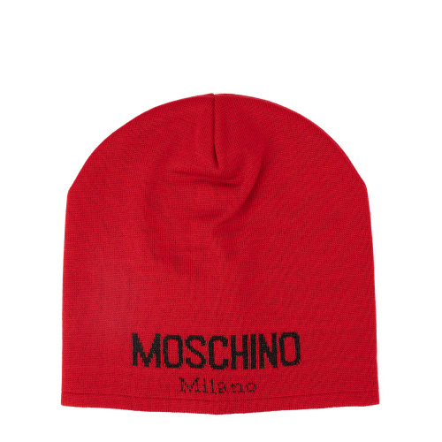 MOSCHINO Дамска червена плетена шапка