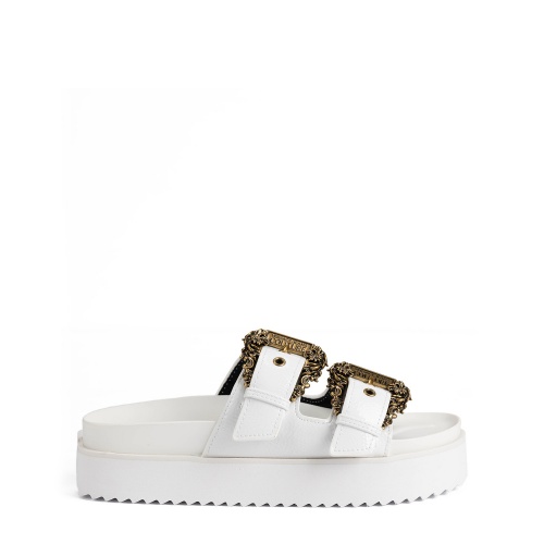 VERSACE JEANS Дамски бели чехли