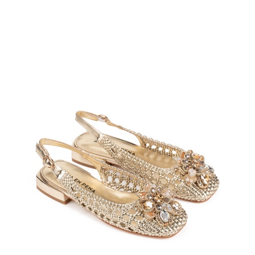 Alma En Pena Дамски златни обувки