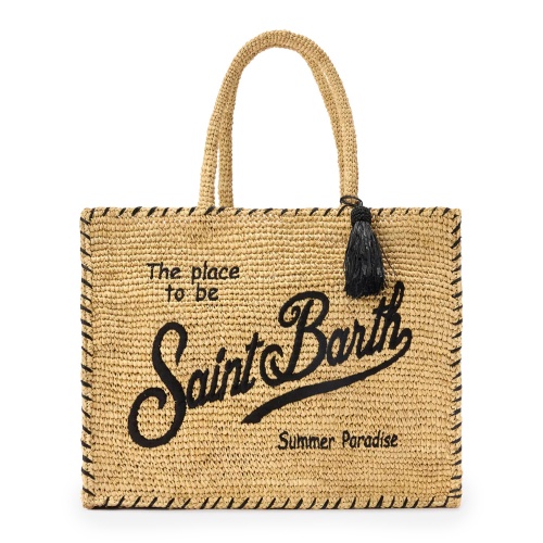 SAINT BARTH Дамска чанта рафия Vanity - Pepina SAINT BARTH Дамска чанта рафия Vanity