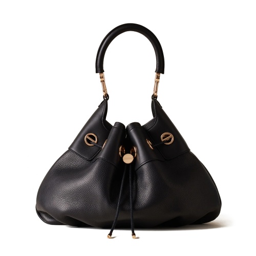 BORBONESE Дамска черна чанта Collier Hobo Bag