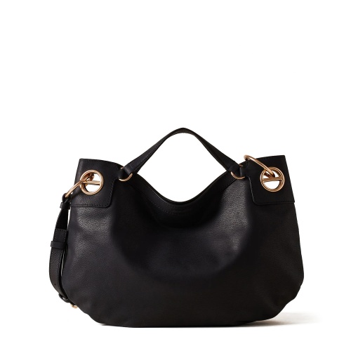 BORBONESE Дамска черна чанта London Hobo Bag