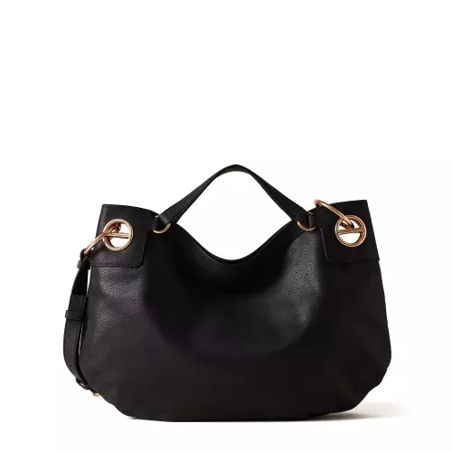BORBONESE Дамска черна чанта London Hobo Bag - Pepina BORBONESE Дамска черна чанта London Hobo Bag