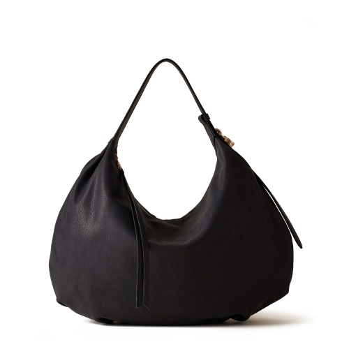 BORBONESE Дамска черна чанта Prive Hobo Bag