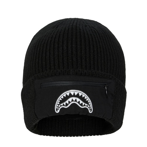 SPRAYGROUND Черна плетена шапка POCKET BEANIE