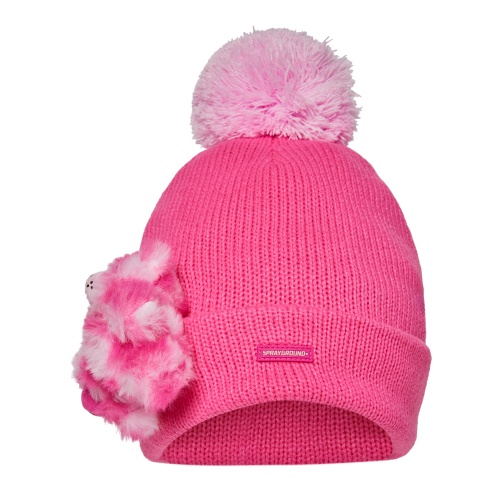 SPRAYGROUND Плетена шапка PINK BEAR PUFF BEANIE