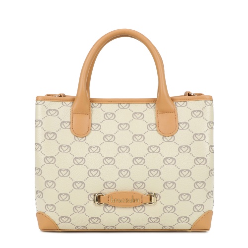 BRACCIALINI Дамска бежова чанта Monogram