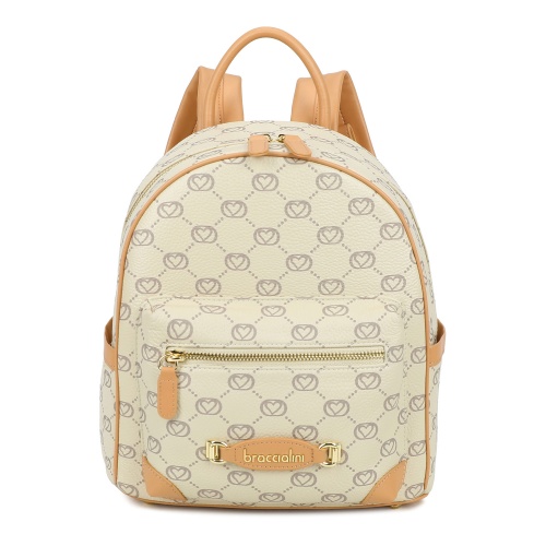 BRACCIALINI Дамска бежова раница Monogram