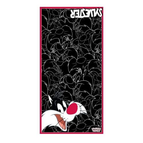 BRACCIALINI Дамски черен шал Looney Tunes