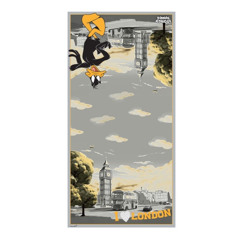 BRACCIALINI Дамски сив шал Looney Tunes