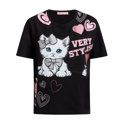 BRACCIALINI Дамска черна тениска T-shirt lt