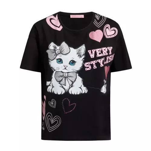 BRACCIALINI Дамска черна тениска T-shirt lt