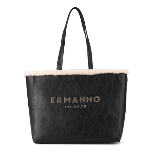 ERMANNO FIRENZE Дамска черна чанта с вълна