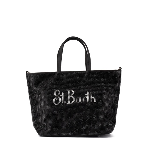 SAINT BARTH Дамска черна чанта Strass mini bag