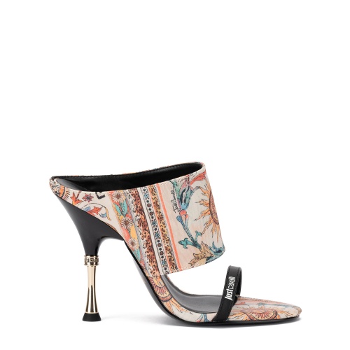 JUST CAVALLI Дамски сатенени чехли с ток