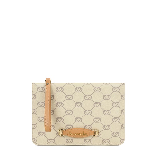 BRACCIALINI Дамска бежова чанта Monogram