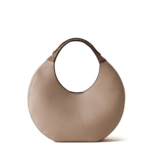 BORBONESE Дамска бежова чанта Full Moon Hobo Bag