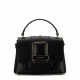 Cromia Дамска черна чанта с капак - изглед 1