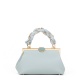 Cromia Дамска синя чанта с обков - изглед 1