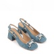 Alma En Pena Дамски сини обувки с отворена пета - изглед 2