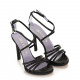 Albano Дамски черни сандали с камъчета - изглед 3