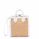 Casadei Дамска бежова чанта с бял кант - изглед 3