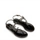 Menghi Дамски черни сандали с камъни - изглед 2