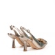 Alma En Pena Дамски златни обувки с брошка - изглед 3