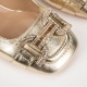 Alma En Pena Дамски златни обувки с отворена пета - изглед 4