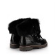NEW ITALIA SHOES Дамски черни боти с пух - изглед 3