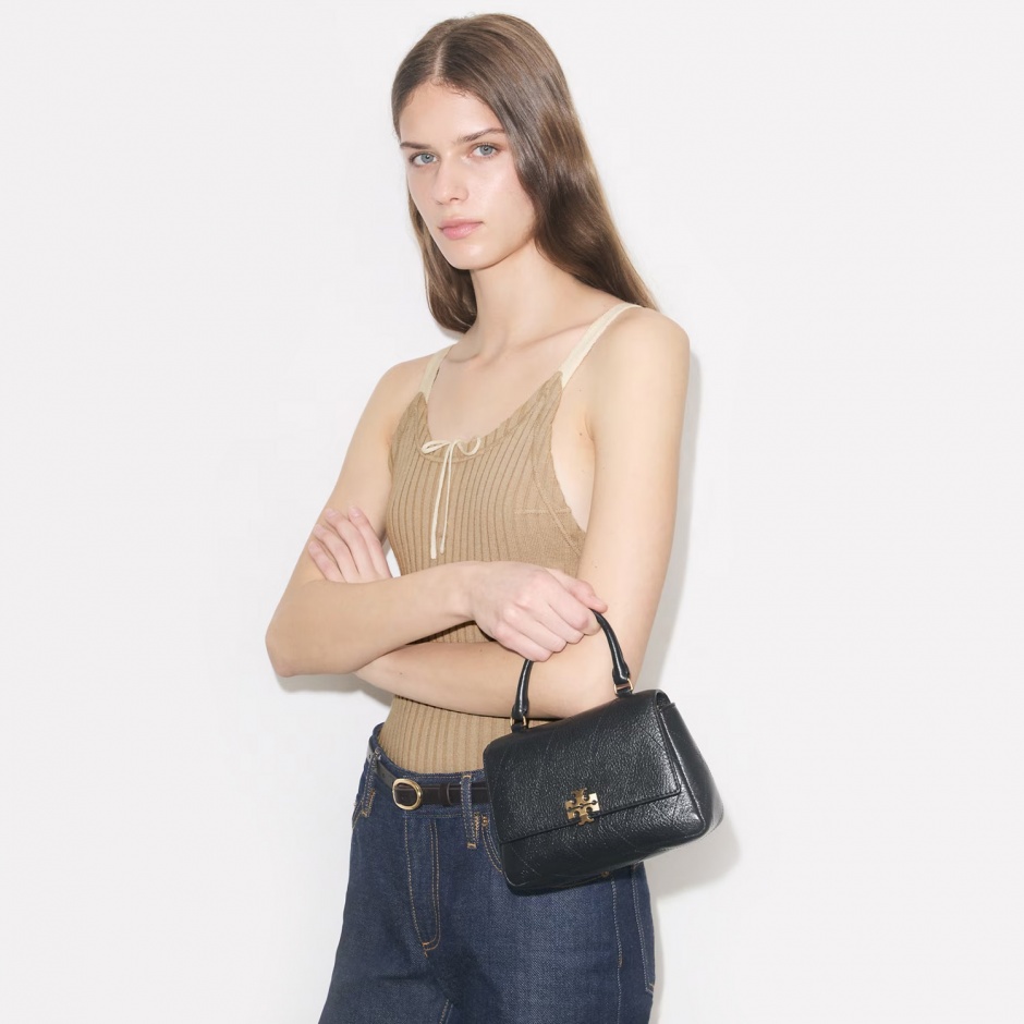 TORY BURCH Дамска черна чанта Mini Charlie - изглед 4 - Pepina TORY BURCH Дамска черна чанта Mini Charlie - изглед 4