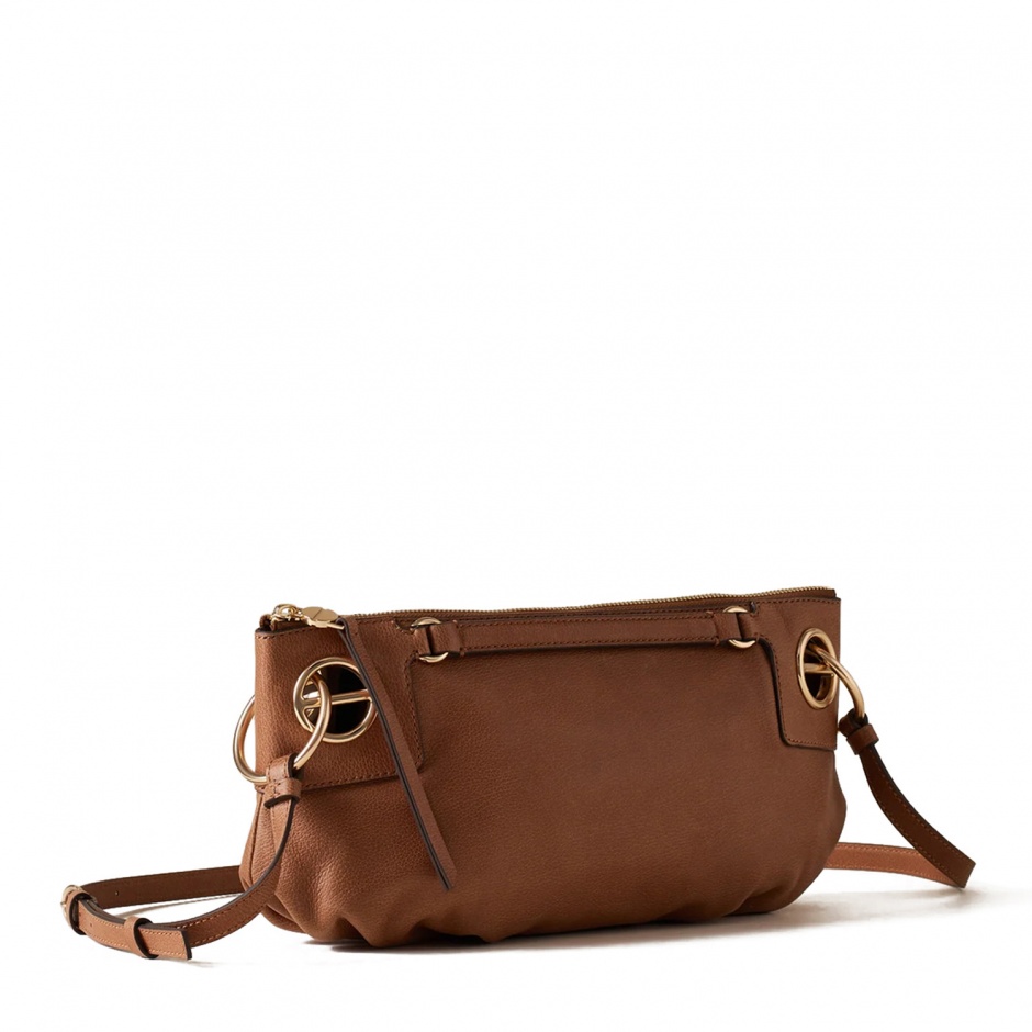 BORBONESE Дамска кафява чанта London Shoulder Small - изглед 2