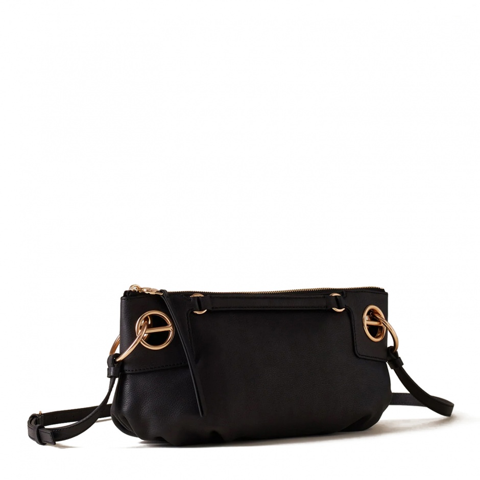 BORBONESE Дамска черна чанта London Shoulder Small - изглед 2