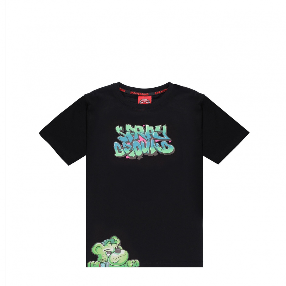 SPRAYGROUND Детска черна тениска - изглед 1 - Pepina SPRAYGROUND Детска черна тениска - изглед 1