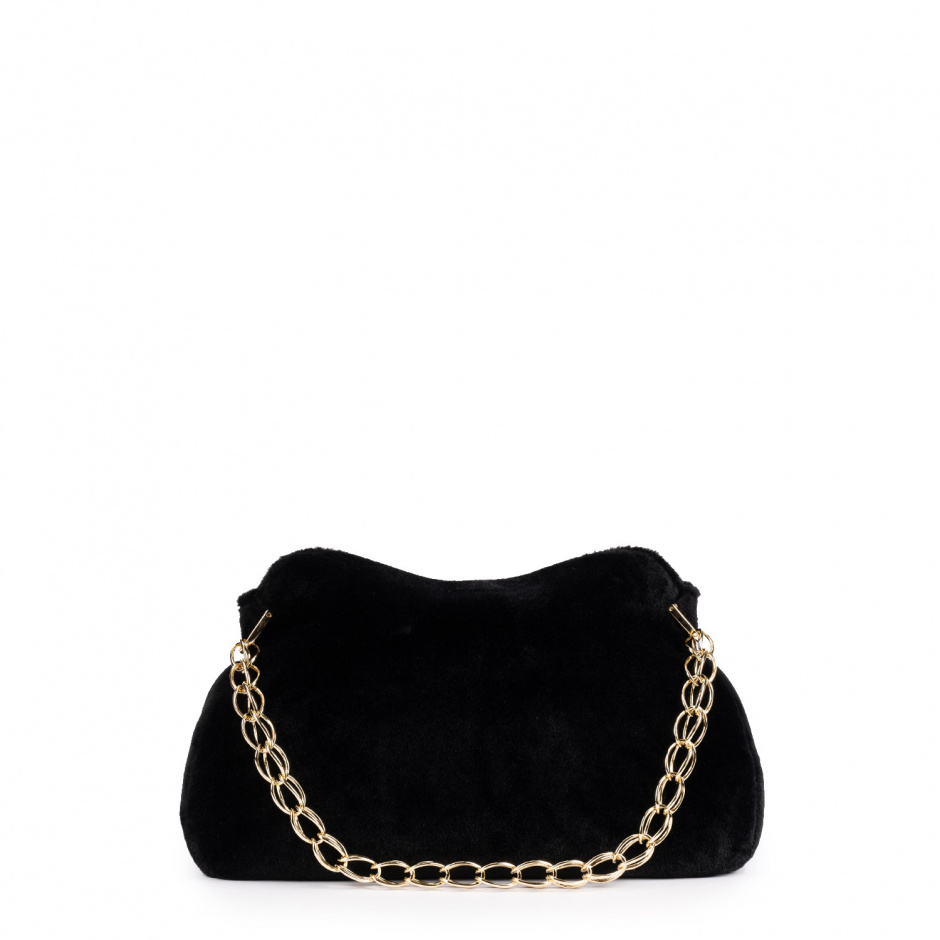 Cromia Дамска черна мека чанта - изглед 3