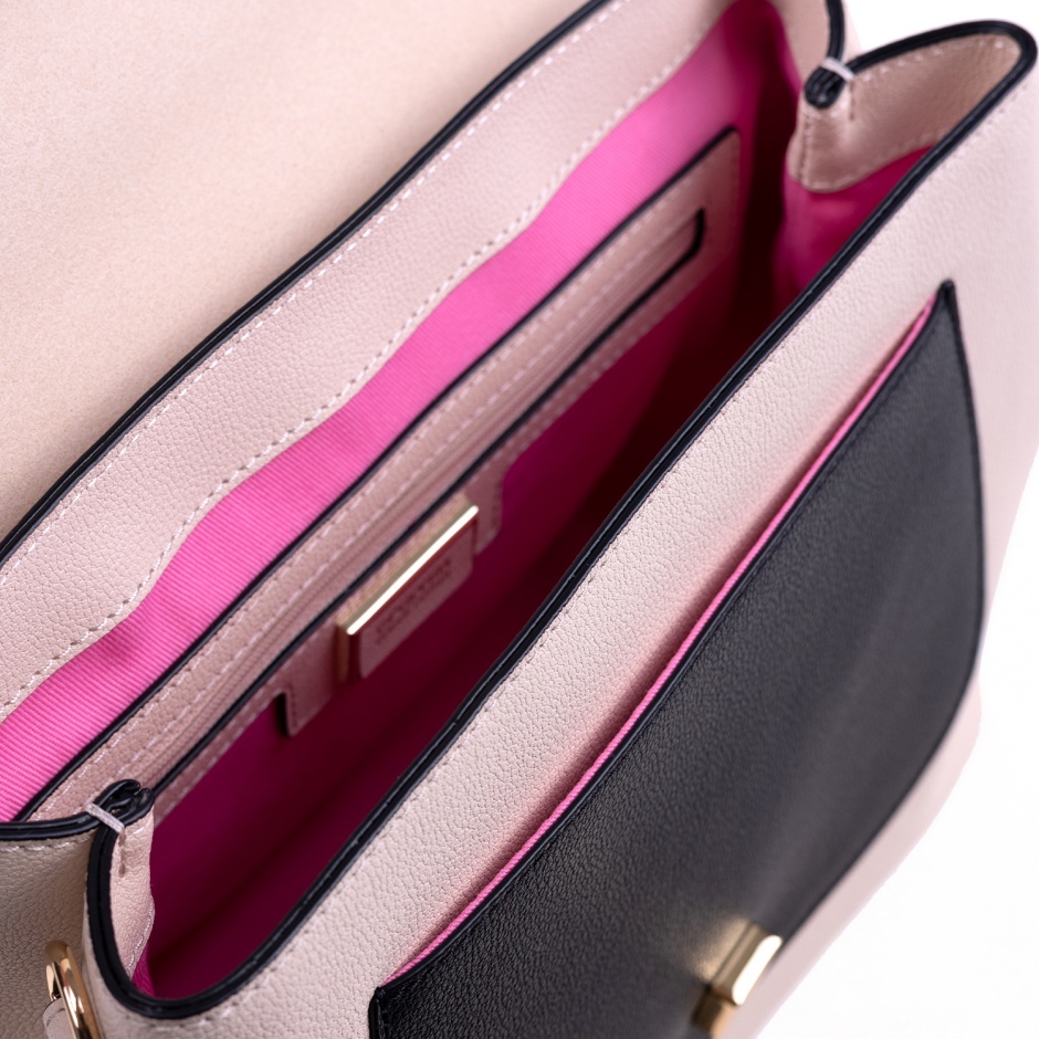 Cromia Дамска бежова чанта с капак - изглед 3