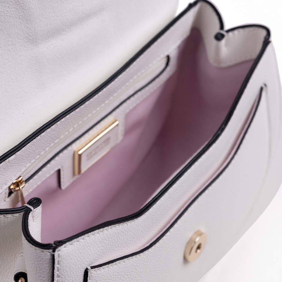 Cromia Дамска бяла чанта с капак - изглед 3