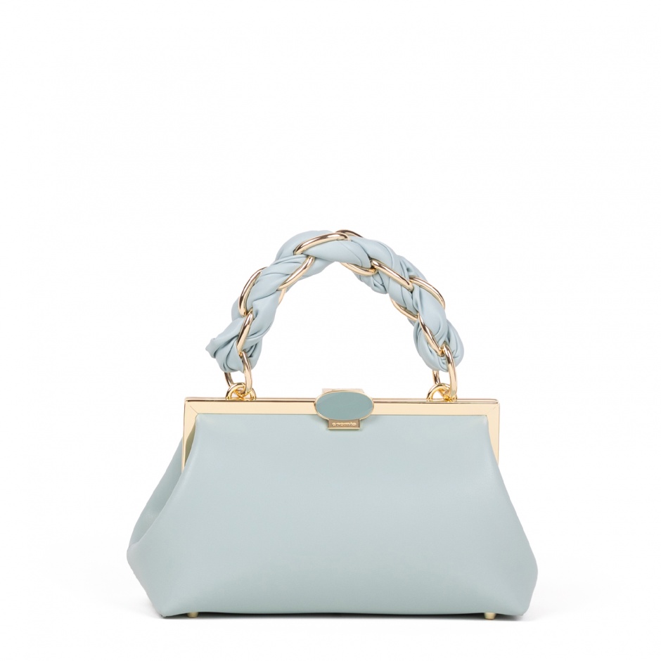 Cromia Дамска синя чанта с обков - изглед 1