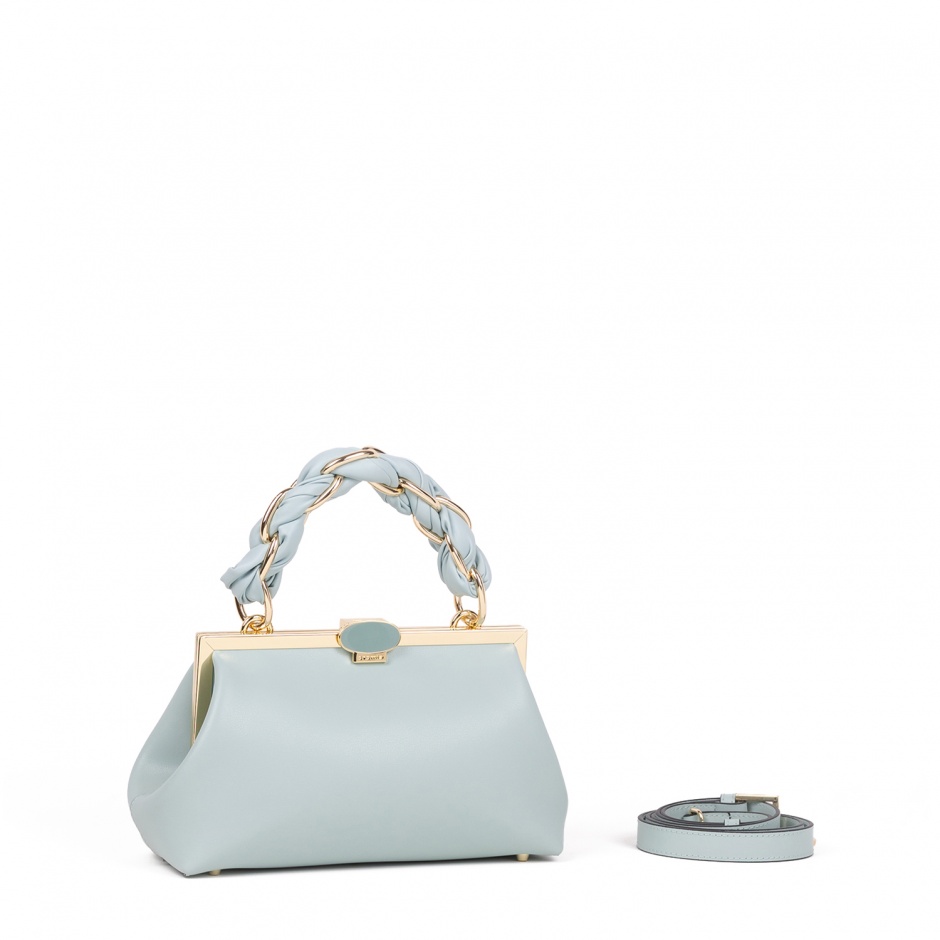 Cromia Дамска синя чанта с обков - изглед 2