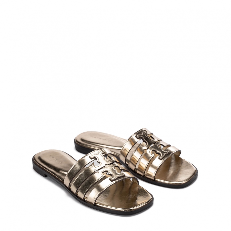 TORY BURCH Дамски златни чехли - изглед 2