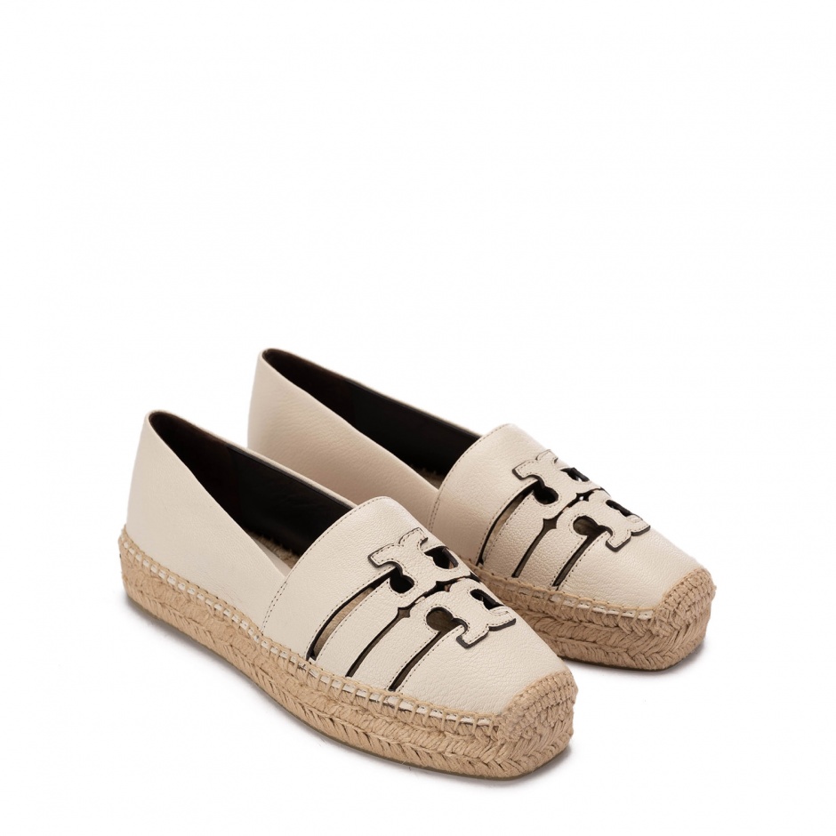 TORY BURCH Дамски бели кожени еспадрили - изглед 2 - Pepina TORY BURCH Дамски бели кожени еспадрили - изглед 2