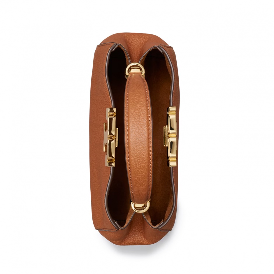 TORY BURCH Дамска кафява чанта Mini Eleanor - изглед 4