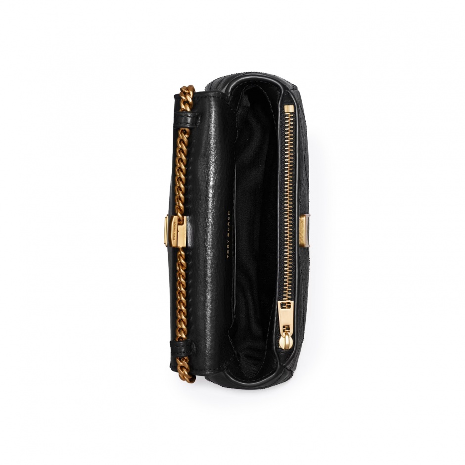 TORY BURCH Дамска черна чанта Mini Charlie - изглед 5 - Pepina TORY BURCH Дамска черна чанта Mini Charlie - изглед 5