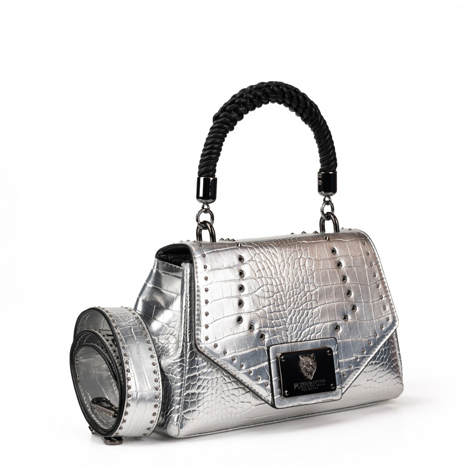 PLEIN SPORT Дамска сребърна чанта - изглед 2