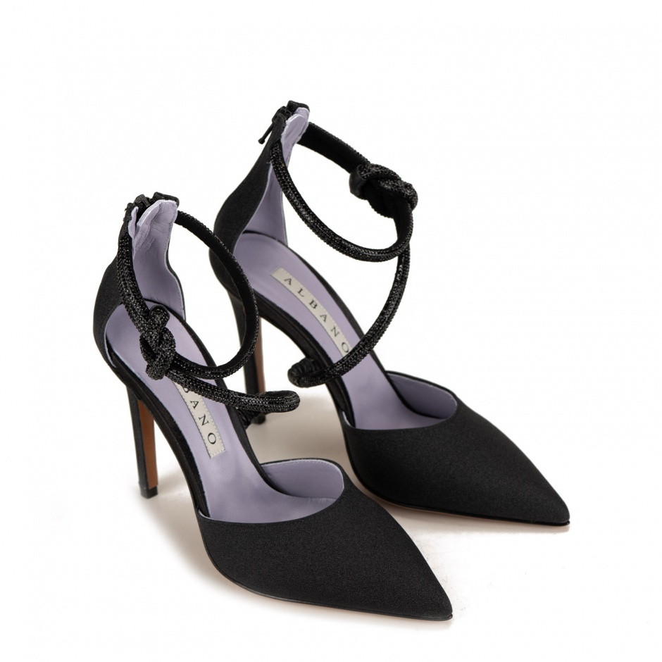 Albano Дамски черни обувки текстил - изглед 4