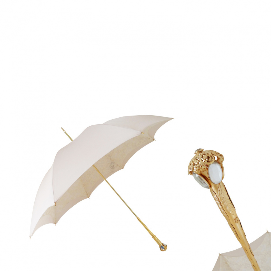 PASOTTI Елегантен дамски чадър екрю - изглед 1